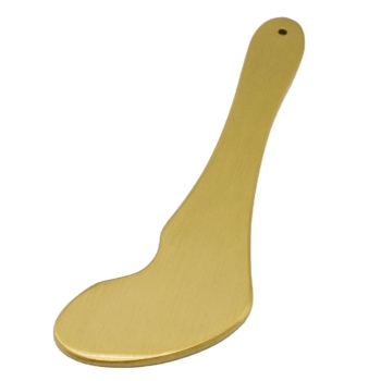 Metal,Gua Sha Tool,Knife Shaped with curved notch,125X45X3 mm, 纯铜刮痧板,刀型带波纹齿